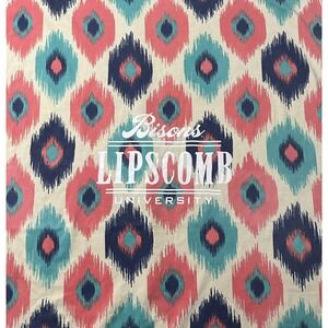 Lipscomb‎ University Blanket Throw IKat Pastel Pink Green Purple Cream 86" x 49"